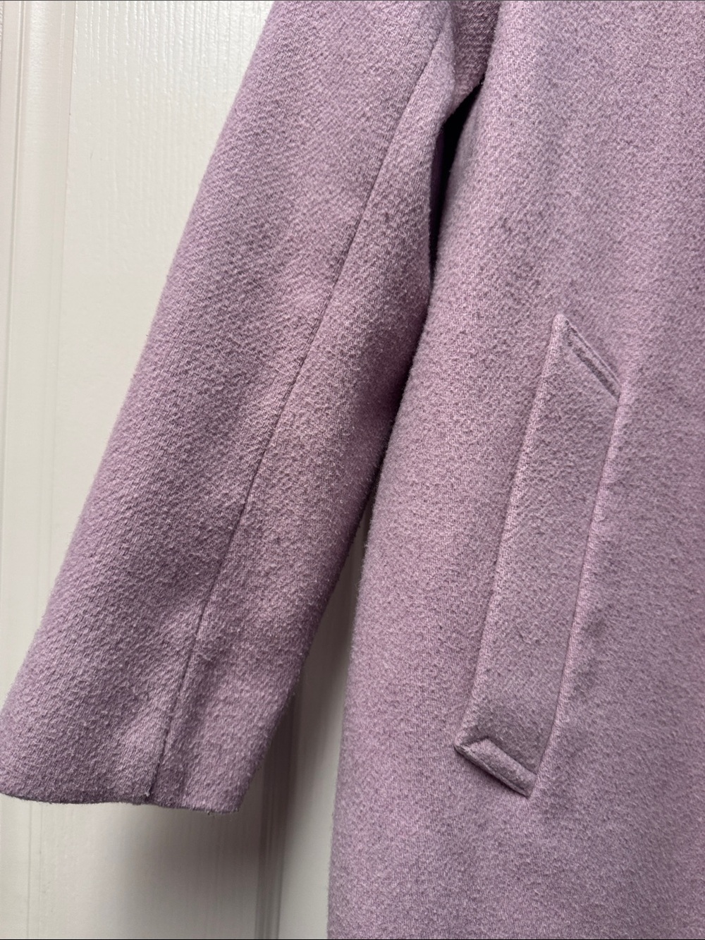 Abercrombie & Fitch Pastel Lilac Single-Breasted Wool Coat - Picture 6 of 11